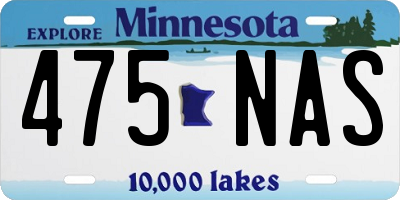 MN license plate 475NAS