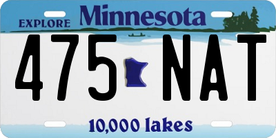 MN license plate 475NAT