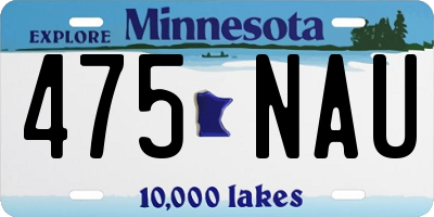 MN license plate 475NAU
