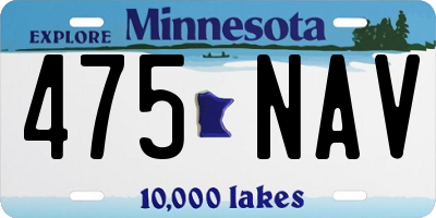 MN license plate 475NAV