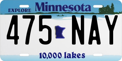 MN license plate 475NAY