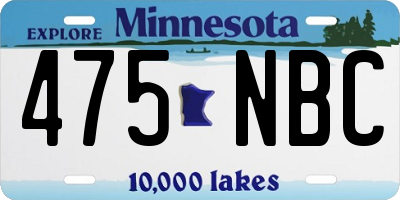 MN license plate 475NBC