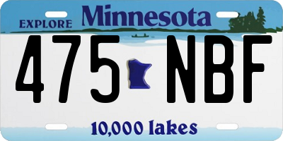 MN license plate 475NBF