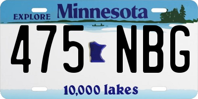 MN license plate 475NBG