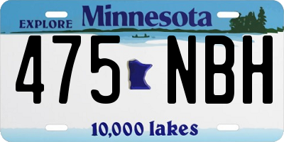 MN license plate 475NBH