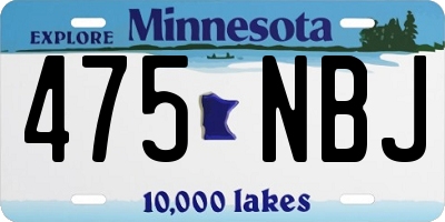 MN license plate 475NBJ