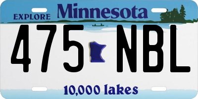 MN license plate 475NBL
