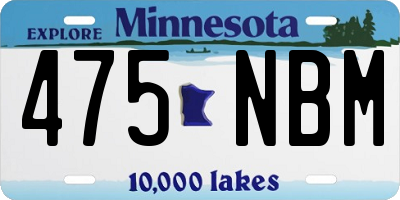 MN license plate 475NBM