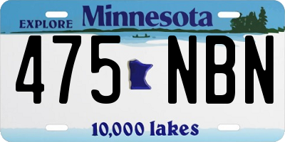 MN license plate 475NBN