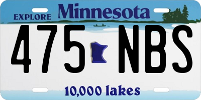 MN license plate 475NBS