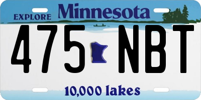 MN license plate 475NBT