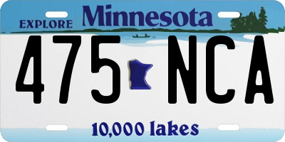 MN license plate 475NCA