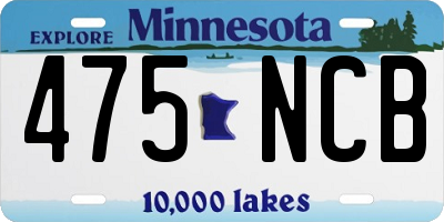 MN license plate 475NCB