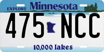 MN license plate 475NCC