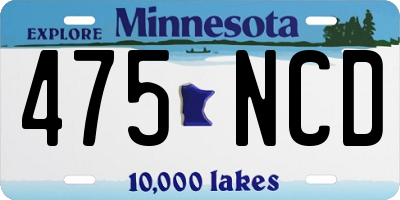 MN license plate 475NCD