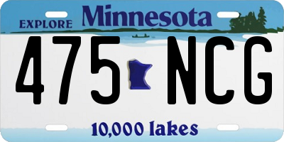 MN license plate 475NCG