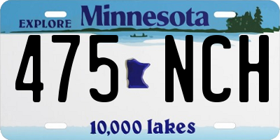 MN license plate 475NCH