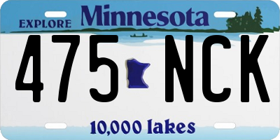 MN license plate 475NCK