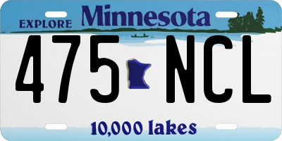 MN license plate 475NCL