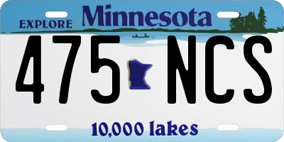 MN license plate 475NCS