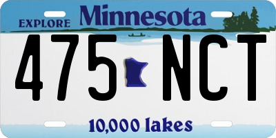 MN license plate 475NCT