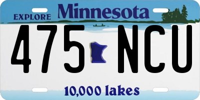MN license plate 475NCU