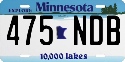 MN license plate 475NDB
