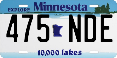 MN license plate 475NDE