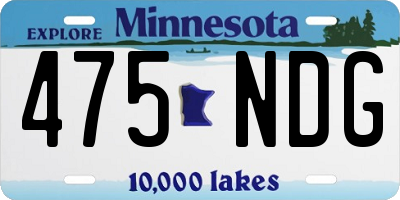 MN license plate 475NDG