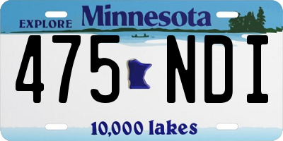 MN license plate 475NDI