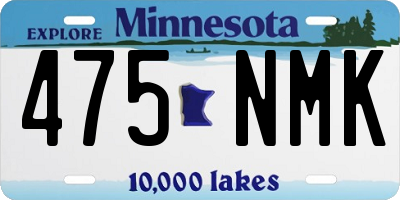 MN license plate 475NMK