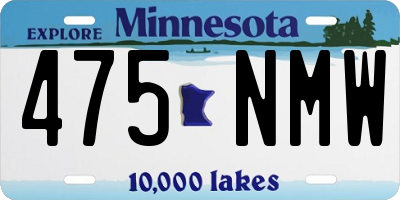 MN license plate 475NMW