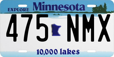 MN license plate 475NMX
