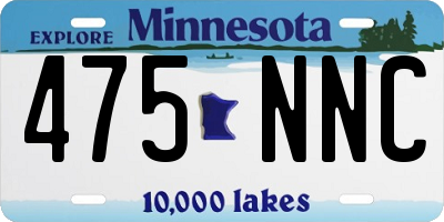 MN license plate 475NNC