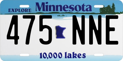 MN license plate 475NNE