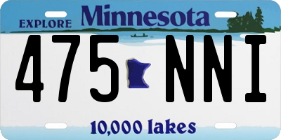 MN license plate 475NNI