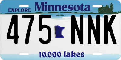 MN license plate 475NNK