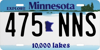 MN license plate 475NNS