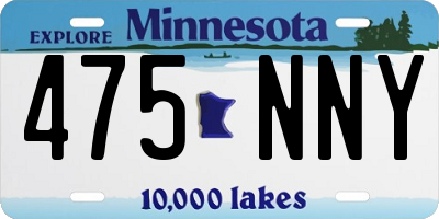 MN license plate 475NNY
