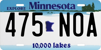 MN license plate 475NOA