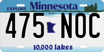 MN license plate 475NOC