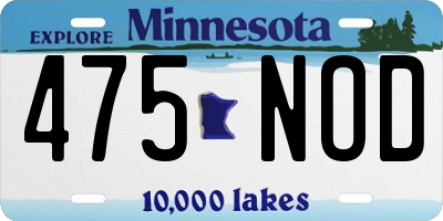 MN license plate 475NOD