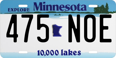 MN license plate 475NOE