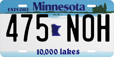 MN license plate 475NOH