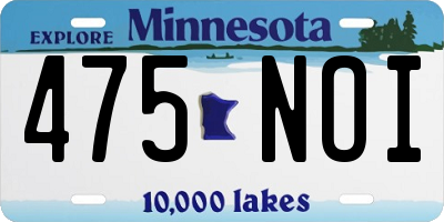 MN license plate 475NOI