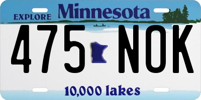 MN license plate 475NOK
