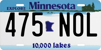 MN license plate 475NOL