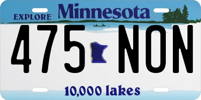 MN license plate 475NON