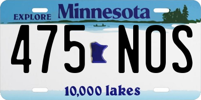 MN license plate 475NOS