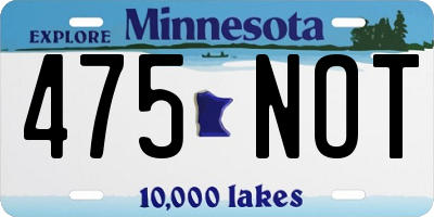 MN license plate 475NOT